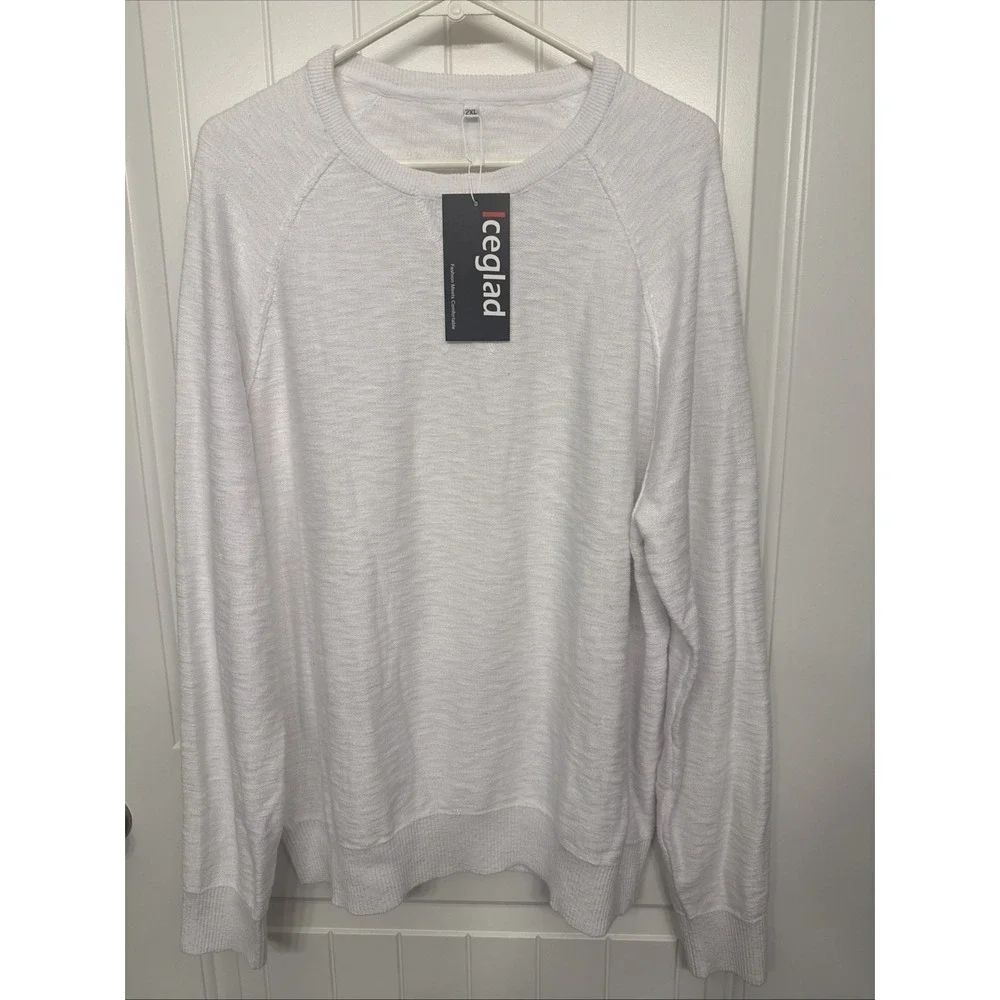 Men's  Iceland Crewneck Pullover Soft Knit Sweater NWT 2x White
